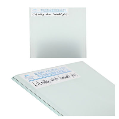 High Safety Custom Milky White Laminated Glass For Window / Door / Curtain Wall