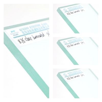 High Safety Clear Laminated Glass 4.38mm - 25.52mm Thickness Float Glass And PVB