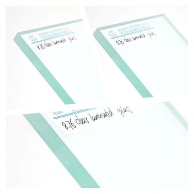 Float Glass PVB Clear Tempered Laminated Glass High Safety 4.38mm - 25.52mm